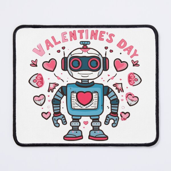 Item preview, Cute Robot Valentine's Day with Hearts. designed and sold by LunaPrintCo.