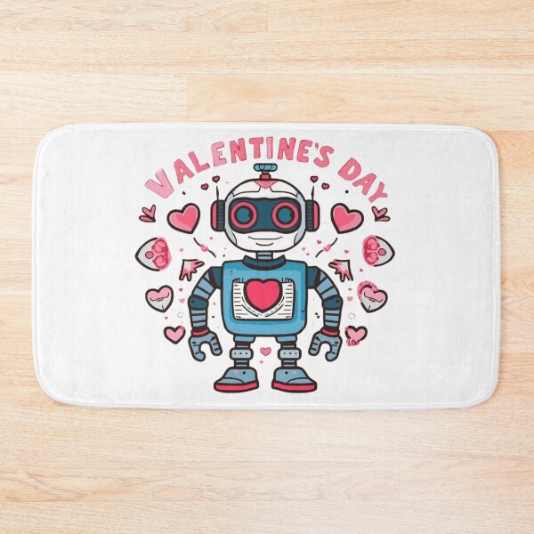 Item preview, Cute Robot Valentine's Day with Hearts. designed and sold by LunaPrintCo.