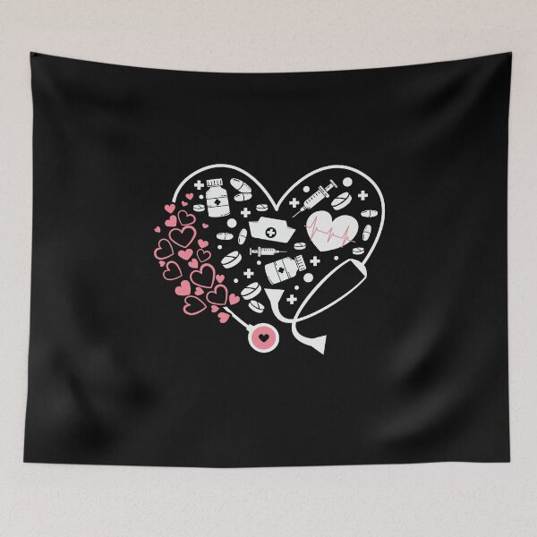 Item preview, Medical Love: Stethoscope Heart with Healthcare Icons designed and sold by Polarisofficial.
