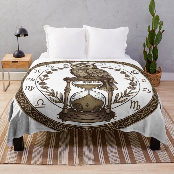 Item preview, Vintage Owl on Hourglass with Zodiac Symbols - Esoteric Wisdom Design designed and sold by DARSIUSSIS.
