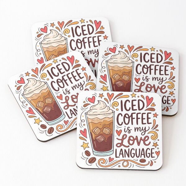 Item preview, Iced Coffee Is My Love Language Cute Coffee Quote Illustration designed and sold by Lulunza.
