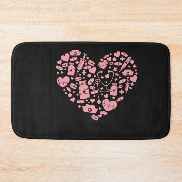 Item preview, Healthcare Heart Silhouette: Pink Medical Icons Collage designed and sold by Polarisofficial.