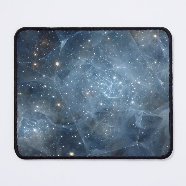 Item preview, Crystalline Nebula Glow – Golden Stars in Blue Cosmos designed and sold by EK-World.
