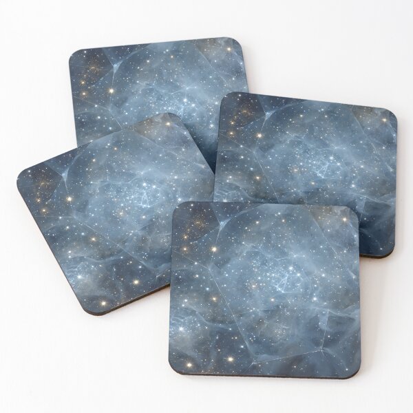 Item preview, Crystalline Nebula Glow – Golden Stars in Blue Cosmos designed and sold by EK-World.
