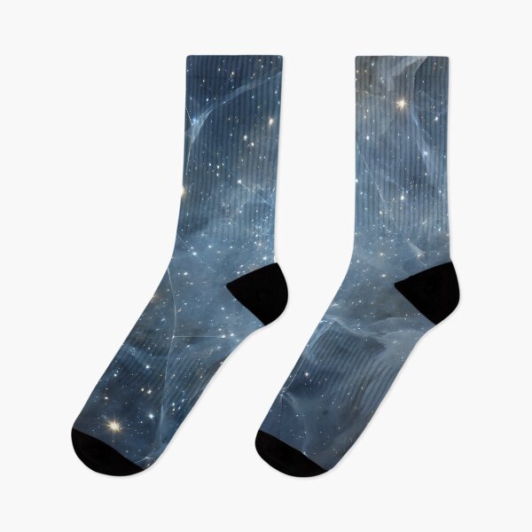 Item preview, Crystalline Nebula Glow – Golden Stars in Blue Cosmos designed and sold by EK-World.