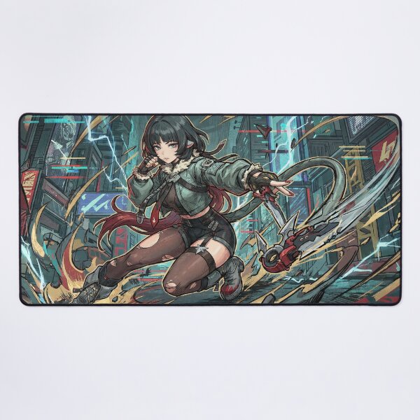 Item preview, Jane Doe Zenless Zone Zero Mousepad Large Print Desk Mat Rat Thiren Tail Blade Infiltrator designed and sold by Senpaiwaves.