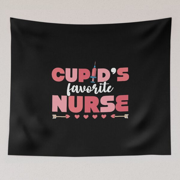 Item preview, Cupid's Favorite Nurse: Valentine Typography with Medical Syringe & Arrow designed and sold by Polarisofficial.