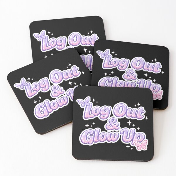 Item preview, Log Out & Glow Up – Pastel Y2K Self Care Aesthetic Quote designed and sold by R3XFORGE.