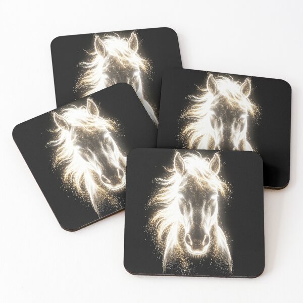 Item preview, Neon Spirit Horse - White Gold Zodiac 2026 designed and sold by Aura Art Studio.