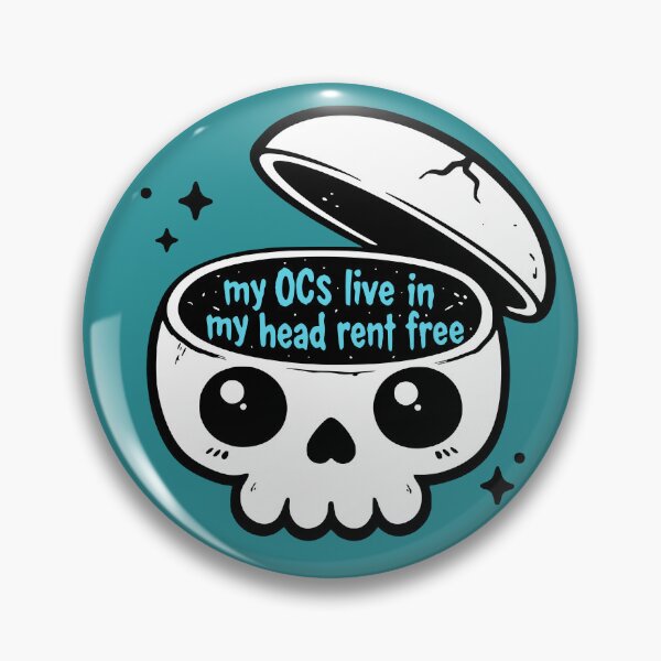 Item preview, My OCs Live in My Head Rent Free Skull designed and sold by picadillyprints.