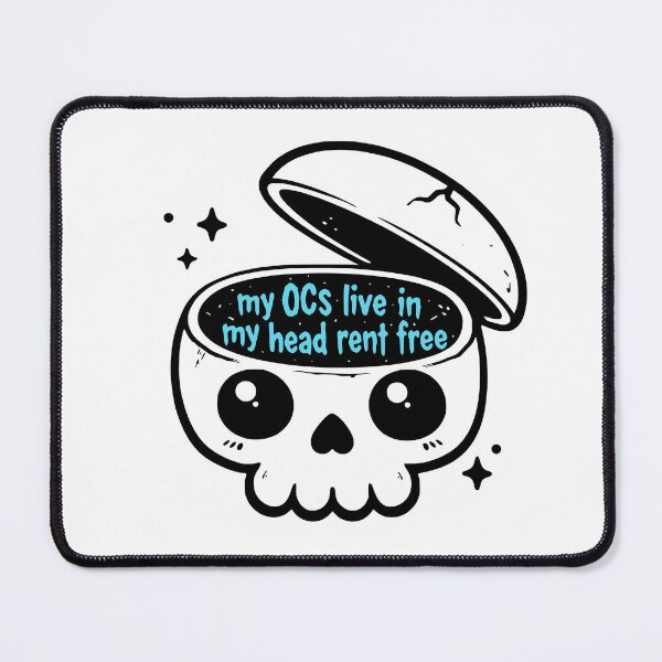 Item preview, My OCs Live in My Head Rent Free Skull designed and sold by picadillyprints.