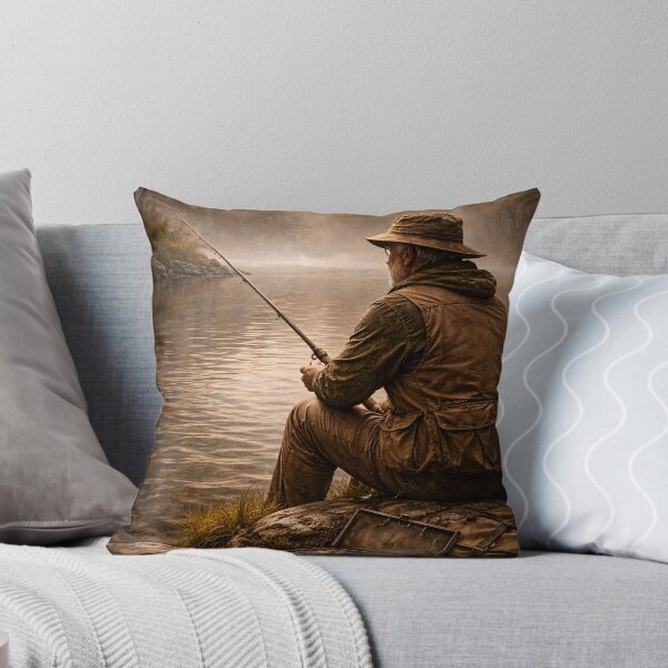 Item preview, Quiet River Fishing Reflection Art designed and sold by EimSol.