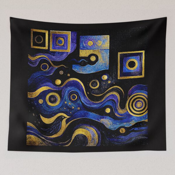 Item preview, Steel wave Abstract Art – Modern Geometric Tapestry designed and sold by Helios Be. Lavsh.