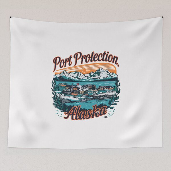 Item preview, Port Protection Alaska T-Shirt – Cozy Coastal Village Adventure Illustration designed and sold by paulo silveira.
