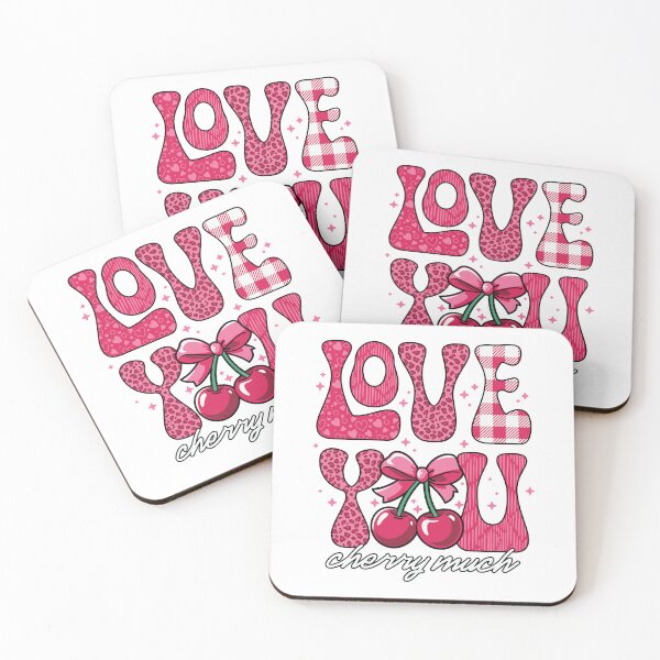Item preview, Love You Cherry Much: Retro Pattern Typography & Pink Bow Cherries designed and sold by Polarisofficial.