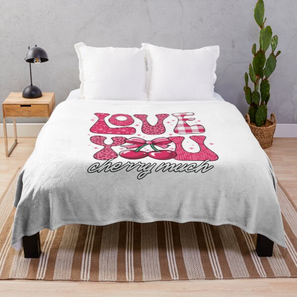 Item preview, Love You Cherry Much: Retro Pattern Typography & Pink Bow Cherries designed and sold by Polarisofficial.