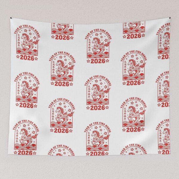 Item preview, 2026 Year of the Fire Horse Chinese Zodiac Meaning Red Gold designed and sold by ArtzyFlow.