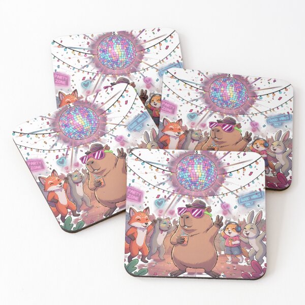Item preview, "Party Capybara: Capybara with Disco Ball and Lights" designed and sold by Skully-Studio.