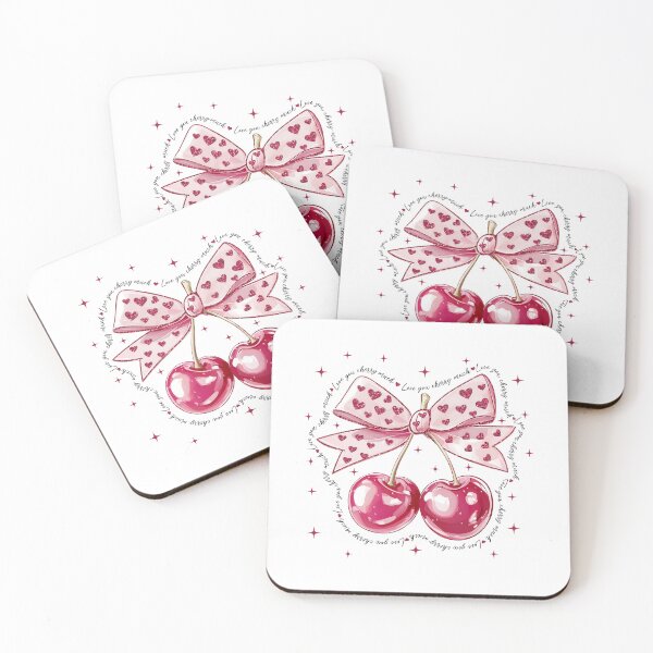 Item preview, Glitter Heart Bow & Glossy Cherries: Coquette Valentine Design designed and sold by Polarisofficial.