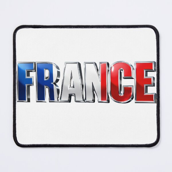 Item preview, France Flag Chrome Lettering Art designed and sold by GamerGearTees.