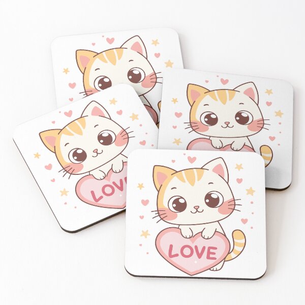 Item preview, Cute kitten heart love designed and sold by gigimoog.