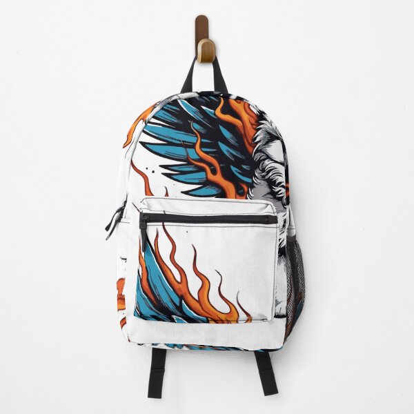 Item preview, Fierce Pomeranian Phoenix with Blue Wings and Flames designed and sold by BabeBuddiesArt.