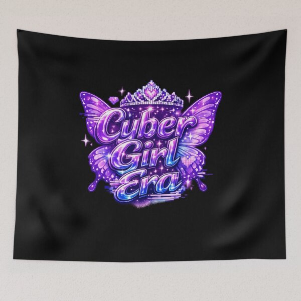 Item preview, Cyber Girl Era – Y2K Neon Butterfly Aesthetic Design designed and sold by R3XFORGE.