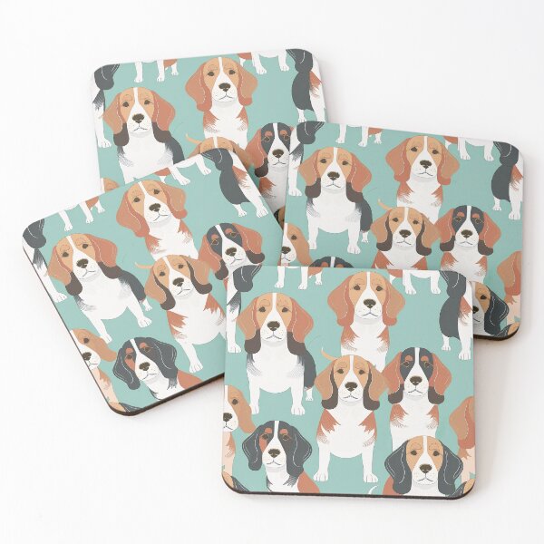 Item preview, Beagle Dog Pattern on Blue Background Cute Pet Repeat Print designed and sold by LTOdesigns.