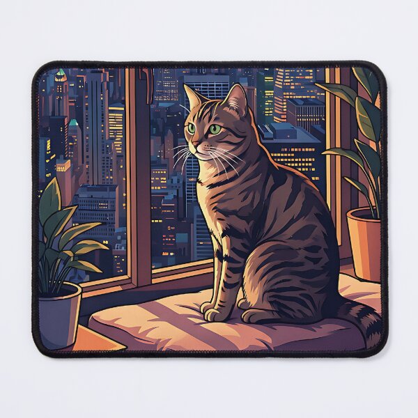 Item preview, A cat is looking at a skyline. designed and sold by ReneMM.