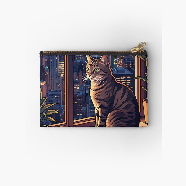 Item preview, A cat is looking at a skyline. designed and sold by ReneMM.