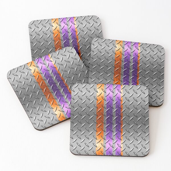 Item preview, Forged Tread: 4-Way Industrial Steel PHONE CASE (GREY STEEL - ORNAGE PURPLE RACING) designed and sold by CleverCulture.