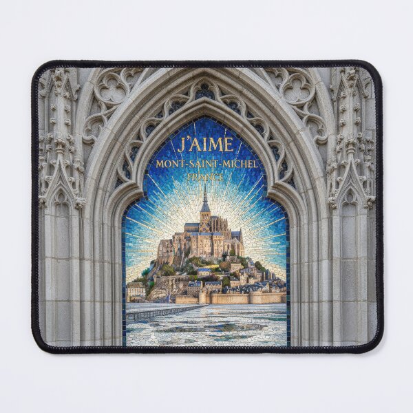 Item preview, Mont-Saint-Michel France - Gothic Arch Mosaic Abbey Art designed and sold by FrancophileFun.