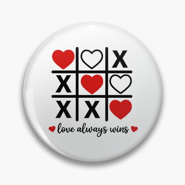 Item preview, Love Always Wins – Romantic Tic Tac Toe Hearts & Xs Valentine’s Day Design designed and sold by BrainBubbleArt.