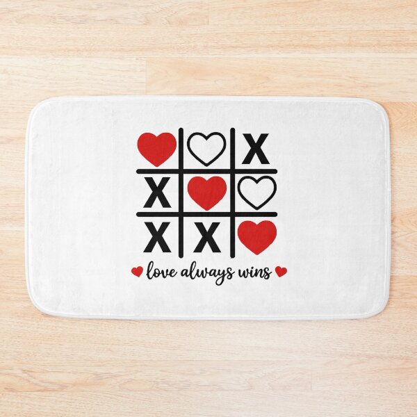 Item preview, Love Always Wins – Romantic Tic Tac Toe Hearts & Xs Valentine’s Day Design designed and sold by BrainBubbleArt.