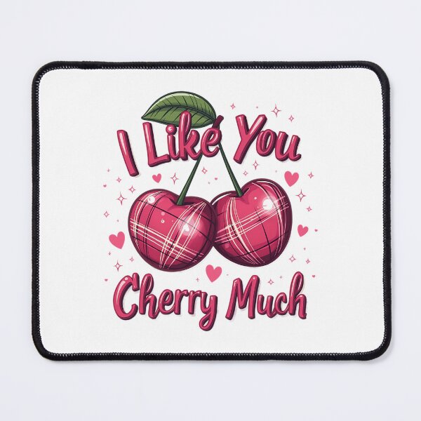 Item preview, I Like You Cherry Much: Pink Plaid Cherries & Sparkles designed and sold by Polarisofficial.