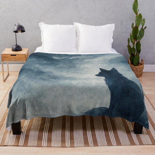 Item preview, Lone Fox Silhouette Under a Rainy Sky designed and sold by PurrfectWhisper.