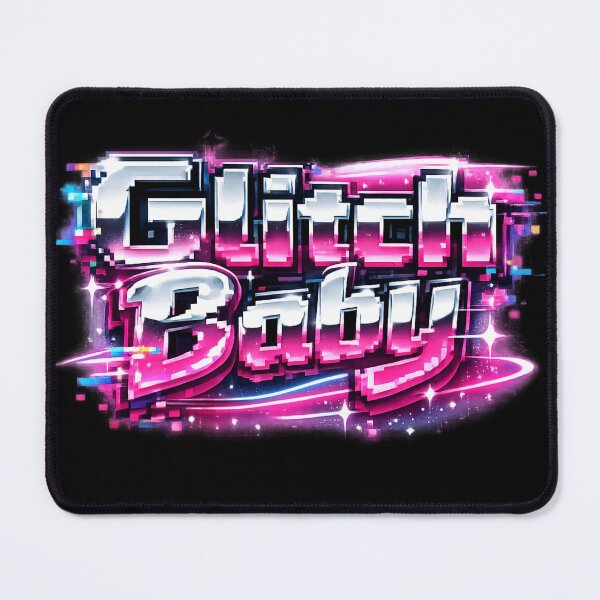 Item preview, Glitch Baby – Y2K Neon Glitch Typography Design designed and sold by R3XFORGE.