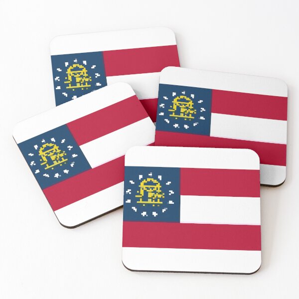 Item preview, Pixelated Georgia Flag designed and sold by Potato Quality Prints.