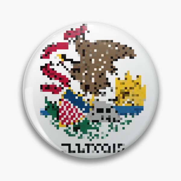 Item preview, Pixelated Illinois Flag designed and sold by Potato Quality Prints.