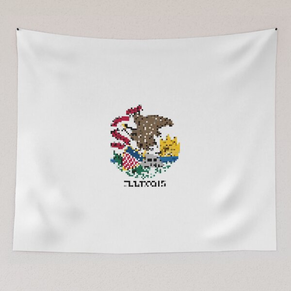 Item preview, Pixelated Illinois Flag designed and sold by Potato Quality Prints.