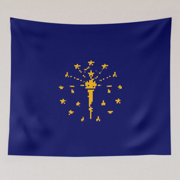 Item preview, Pixelated Indiana Flag designed and sold by Potato Quality Prints.