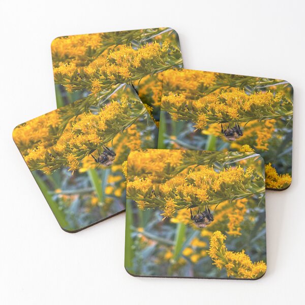 Item preview, Bee on Goldenrod – Pollinator Macro Photography designed and sold by aadventures.