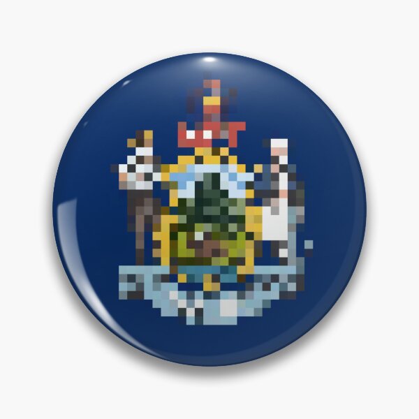 Item preview, Pixelated Maine Flag designed and sold by Potato Quality Prints.