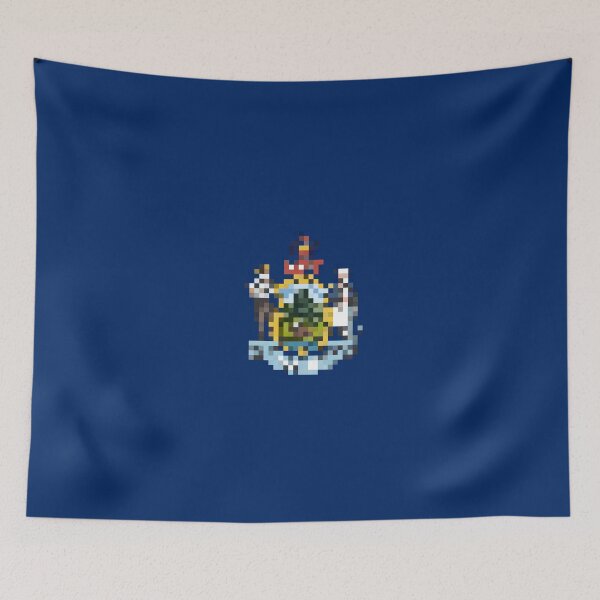 Item preview, Pixelated Maine Flag designed and sold by Potato Quality Prints.