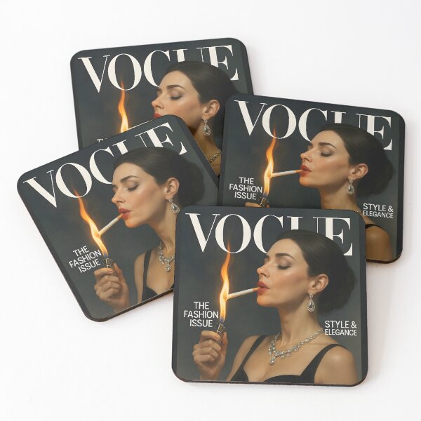 Item preview, Mujer elegante encendiendo un cigarrillo: portada inspirada en revista de moda. designed and sold by Spark2Seduction.