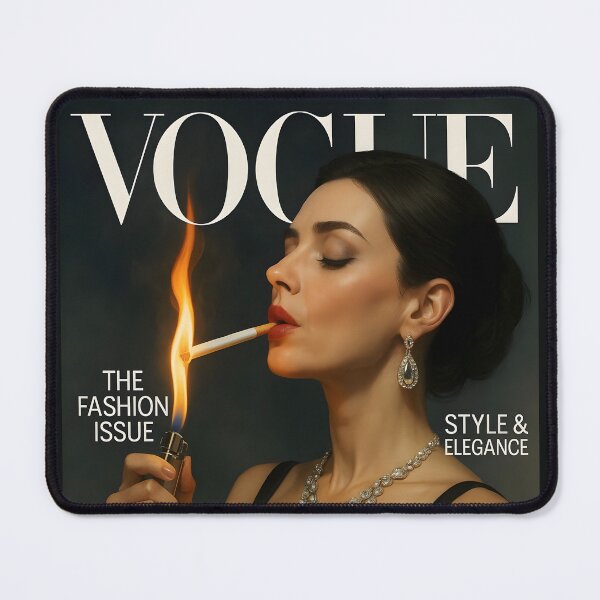 Item preview, Mujer elegante encendiendo un cigarrillo: portada inspirada en revista de moda. designed and sold by Spark2Seduction.
