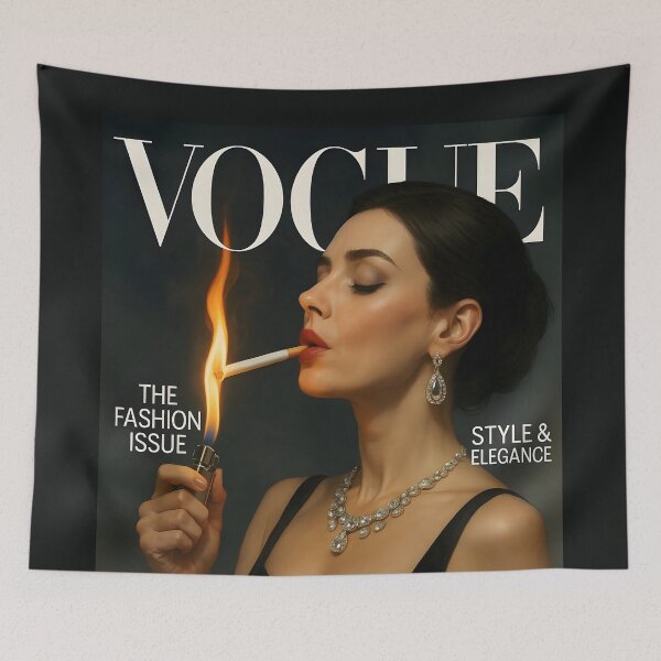 Item preview, Elegant Woman Lighting Cigarette Fashion Magazine -Inspired Cover. designed and sold by Spark2Seduction.