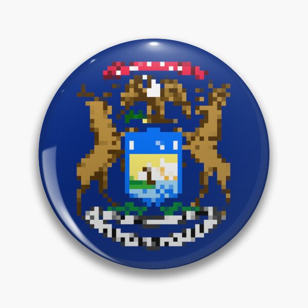 Item preview, Pixelated Michigan Flag designed and sold by Potato Quality Prints.