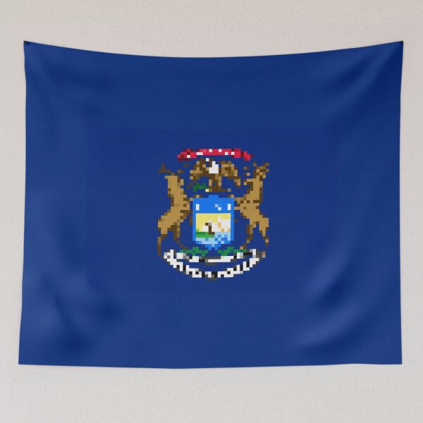 Item preview, Pixelated Michigan Flag designed and sold by Potato Quality Prints.