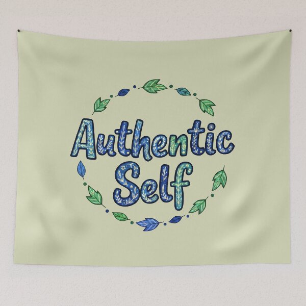 Item preview, Authentic Self - Boho Floral Textured Typography designed and sold by Dakson Design - Fantasy Art.